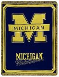 Michigan Wolverines Logo 2 Layer Afghan Throw Blanket from Simply Home