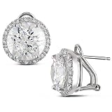 Sterling Silver Round Cubic Zirconia Earrings