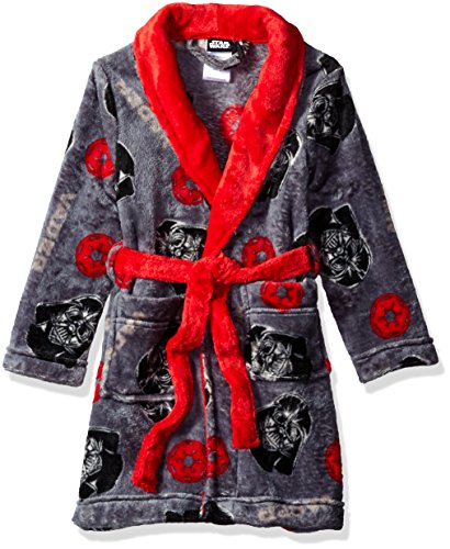 Star Wars Boys' Big Boys' Darth Vader Luxe Plush Robe, Gray, 8