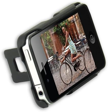 Qmadix Duro KickStand Snap-On Cover for Apple iPhone 4 -1 Pack- Retail Packaging - Black