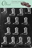 Cybrtrayd K016 Cowboy Boots Chocolate Candy Mold with Exclusive Cybrtrayd Copyrighted Chocolate Molding Instructions