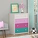 Cosco Kids Furniture Kaleidoscope 4 Drawer Dresser, Whimsy/White Stipple