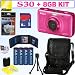 Nikon COOLPIX S30 10.1 MP Shockproof & Waterproof Digital Camera (Pink) + AA Batteries + 8GB Accessory Kit