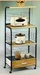 BEAUTIFUL KITCHEN MICROWAVE SHELF W. OUTLET IN BLACK