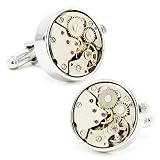 Silver Watch Movement Silver Watch Movement Cufflinks Cuff Links Functioning Steampunk Steam Punk Gears Works Working