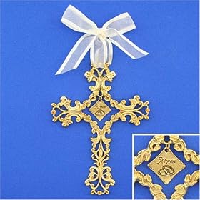 50th Wedding Anniversary Cross Ornament - Meaningful Golden Wedding Anniversary Gift