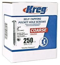 Kreg SML-C2B-250 Blue-Kote Weather Resistant Pocket Hole Screws - 2", #8 Coarse, Washer Head, 250 count