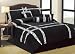 Queen Size Micro Fiber Black /White Zebra Comforter Set