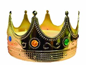 Alexanders Costumes Kings Crown, Gold, One Size