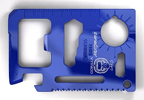 Multipurpose Credit Card Sized Survival Multitool Gift Tin Box: This Multi-Use Tool is Sized to Easily Fit in Your Wallet or Pocket (Gift Tin Blue)