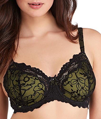 Whimsy by Lunaire Barbados Flocking Semi Demi Bra With Lace Trim (15213) 36DDD/Whimsy Floral