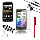 SKQUE Premium Clear TPU Skin Case + Clear Crystal Screen Protector + Earpho ....