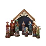 Jim Shore Heartwood Creek Nativity Mini Figurines with Creche, Set of 9, 6-1/2-Inch