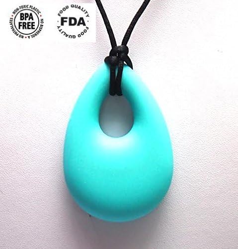 Stylish Teether, Oval , Turquoise ★ Silicone Teething Necklace for Mom to Wear ★ FDA Approved Food Grade Teething Silicone ★ %100 BPA Free ★ Freezer & Dishwasher Safe ★ All Natural, High Quality ★ No Lead, Cadmium, or Heavy Metals ★ %100 Satisfaction Guaranteed