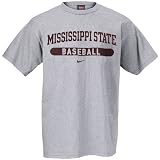Nike Mississippi State Bulldogs Ash Baseball T-shirt