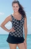 Linked Loops Two Piece Skirtini - Plus Size Swimsuit Plus Size Swimsuits