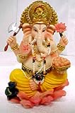Brightly Colored Ganesha Hindu Wisdom God Statue Ganesh