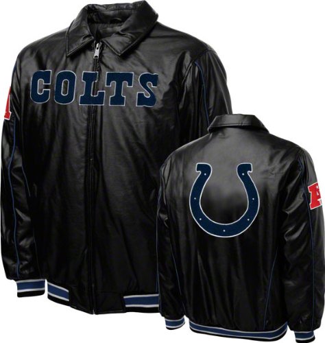 Indianapolis Colts Faux Leather Varsity Jacket