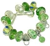 15 MIXED COOL GREEN COLOURS BEADS & CHARMS FOR PANDORA BRACELETS