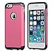 LUVVITT [Ultra Armor] Shock Absorbing Case Best Heavy Duty Dual Layer Tough Cover designed for Apple iPhone 6/6s Plus - Black / Pink