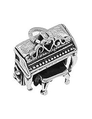 Sterling Silver Antique Style Upright Piano Organ Charm Pendant