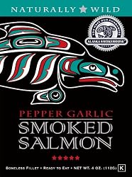 Alaska Smokehouse Smoked Pepper Garlic Salmon in a Gift Box, 4 oz
