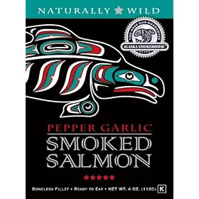 Alaska Smokehouse Smoked Pepper Garlic Salmon in a Gift Box, 4 oz