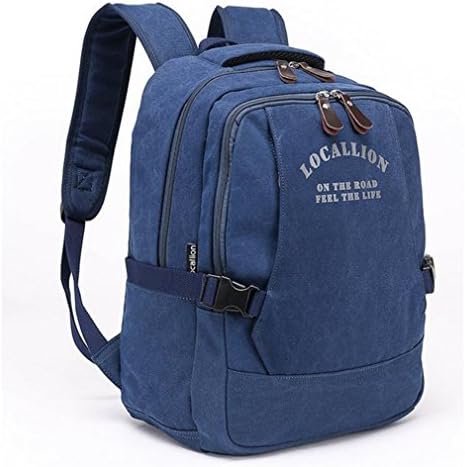 Generic Unisex Multi-function Canvas Backpack School Travel Outdoor Rucksack (Blue)
