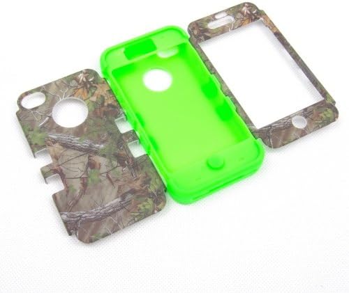 JUSTING@Triple Layer Hybrid Real Tree Camo Hybrid Hard Case Cover for iPhone 5/5S (green)