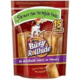 Busy Rollhide Dog Treats 15 Rolls, 20 Oz. pack