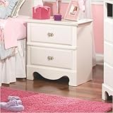 Standard Furniture 50257 Spring Rose Nightstand in White Pearlescent