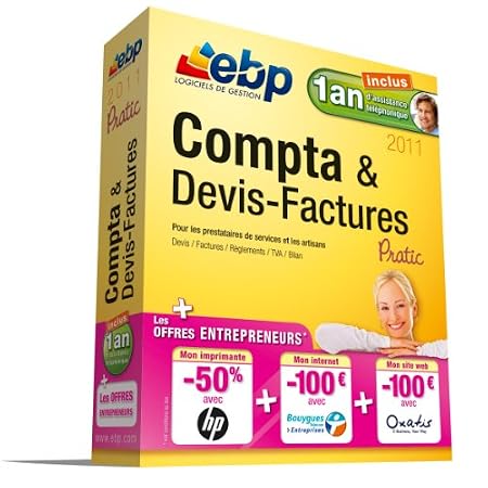 EBP Compta et Devis Factures Pratic 2011  + 1 an assistance téléphonique + offres Entrepreneurs