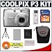 Nikon Coolpix P3 8.1 Megapixel Digital Camera with 3.5x Optical Zoom + 2GB 150x Ultra Speed SecureDigital Card + High Speed USB Card Reader + Spare EN-EL5 Battery + Digital Camera Case (Camera Refurbished by Nikon U.S.A.)