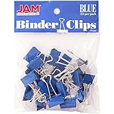 JAM Paper&reg; - Small Blue Binder Clips 19mm (.75 inch) - 25 Binder Clips per Pack