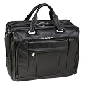 Mcklein River West Pebble Grain Calfskin Leather Computer Bag - Black