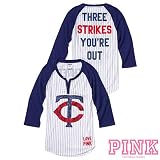 Minnesota Twins Victoria's Secret PINK&Atilde;&macr;&Acirc;&iquest;&Acirc;&frac12; Raglan Henley Baseball Tee