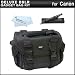 Deluxe Large Digital SLR Gadget Bag / Case for Canon EOS 5D Mark III, EOS-1D X, EOS 6D, EOS 7D, EOS 60D, T5i, T4i, SL1, T3i, T3 EOS DSLR Cameras + Lens Pen Cleaning Kit + MicroFiber Cleaning Cloth