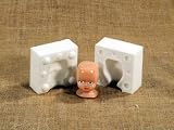 Silicone Mold Doll Face 1 x 1.5 long. Made in Italy, for sugar or marzipan