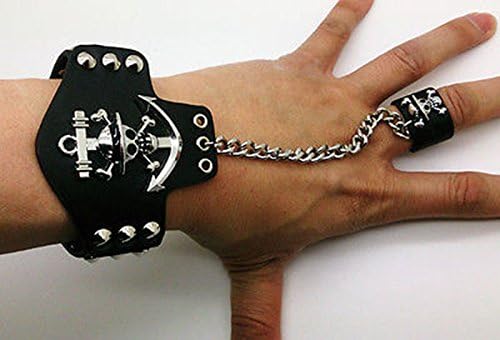 One piece Monkey D Luffy Pirate Straw Hat Team Skull Bracelet Ring Pendant