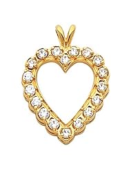 18K Yellow Gold Diamond Heart Pendant - 0.90 Ct. -- LIFETIME WARRANTY