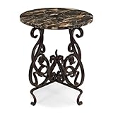 IMAGE OF Round Marble Accent Table - IMAX - 2725