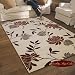 Kitchen & Housewares : Large Modern Damask Cream Brown Beige Rug 1.2 X1.7M
