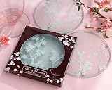 Kate Aspen 27040NA Glass Coasters, Cherry Blossoms