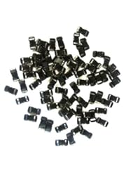 Sports: Jiufan 100Pcs 3/8" Black Plastic Buckles For Cord Bracelet Clasp Side Release Tactical Buckle - JIUFAN