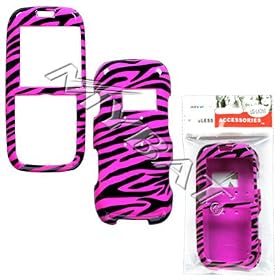 ZEBRA Pink and Black Case Cover Snap On Protective for LG Rumor Scoop UX-260