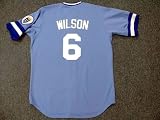 WILLIE WILSON Kansas City Royals 1985 Majestic Cooperstown Throwback Baseball Jersey, LARGE