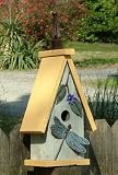 Yellow Chapel Dragonfly Birdhouse with Metal Garden Stake, Made in the USA