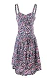 LADIES SLEEVELESS/STRAPPY MULTI COLOURED FLORAL/FLOWER PRINT SKATER DRESSES [FLORAL_MEDIUM]