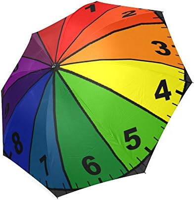 Custom Clock Color Wheel Umbrella -Auto Foldable Umbrella 100% polyester