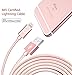 Volts Apple MFi Certified Nylon Braided USB Lightning Cable with Aluminum Case and 8-pin Connector, 3.3 Feet (1 Meter) - Rose Gold